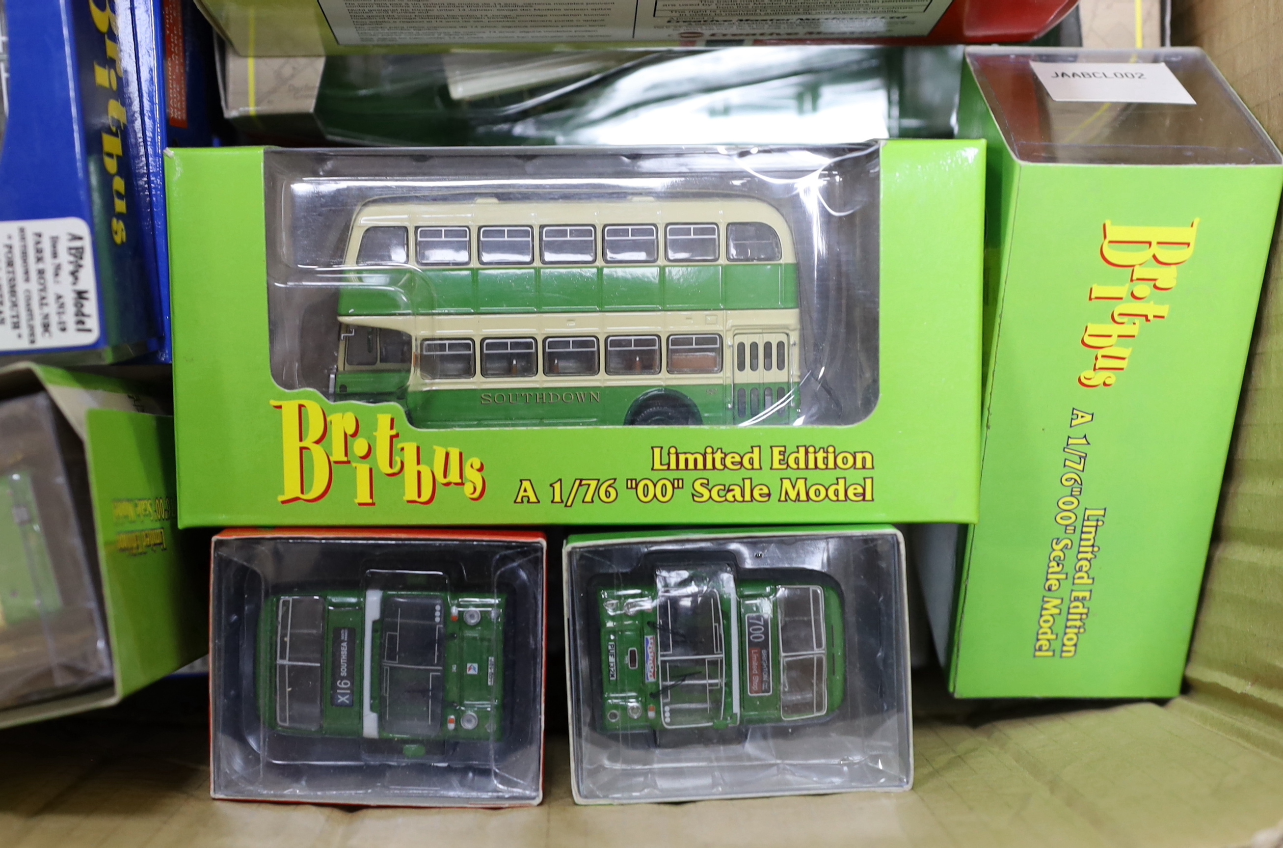 A collection of boxed Creative Master, EFE and Britbus buses and coaches, all Brighton & Hove or Southdown liveries (29)